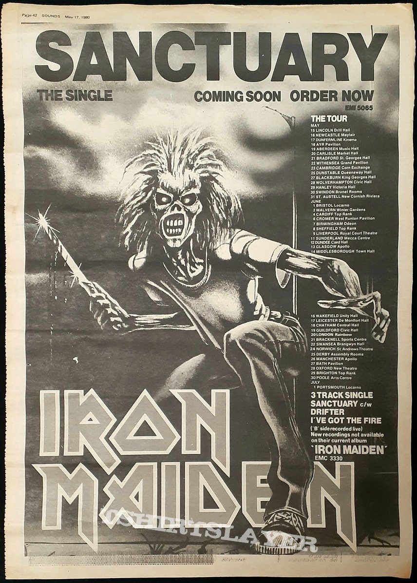 Iron Maiden Emc 3330 1980 Signed Promo 12 Lp Album Vinyl Record Press Pack Signed Vinyl Album