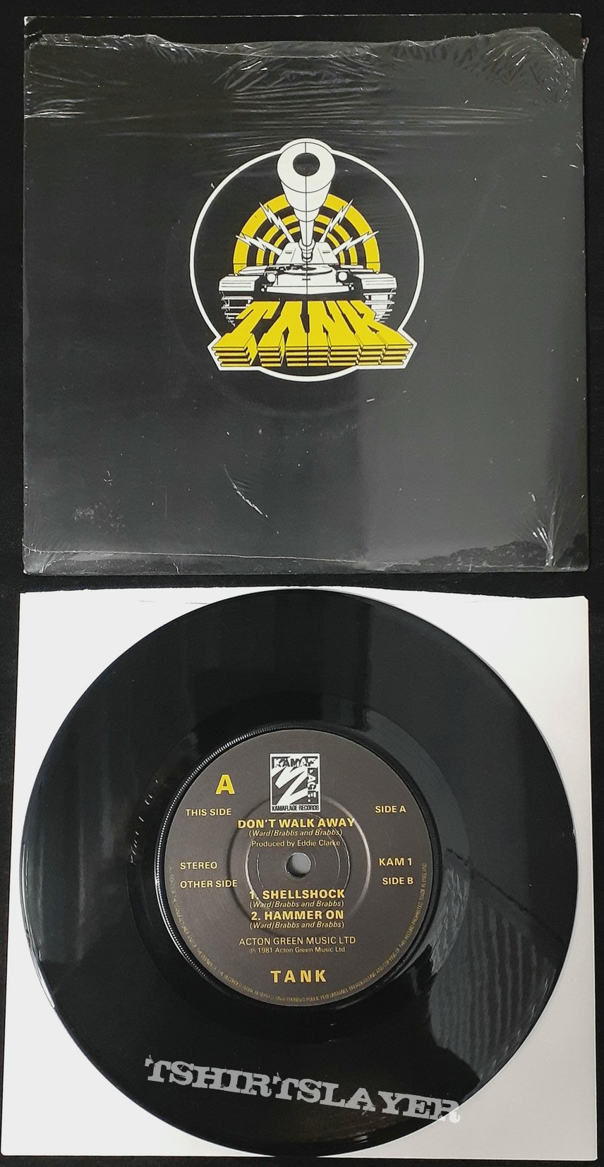 (2×) Tank/ Don&#039;t Walk Away/ 7&quot;/ UK Pressing with patch &amp; Spanish Pressing w/ alternate p/s