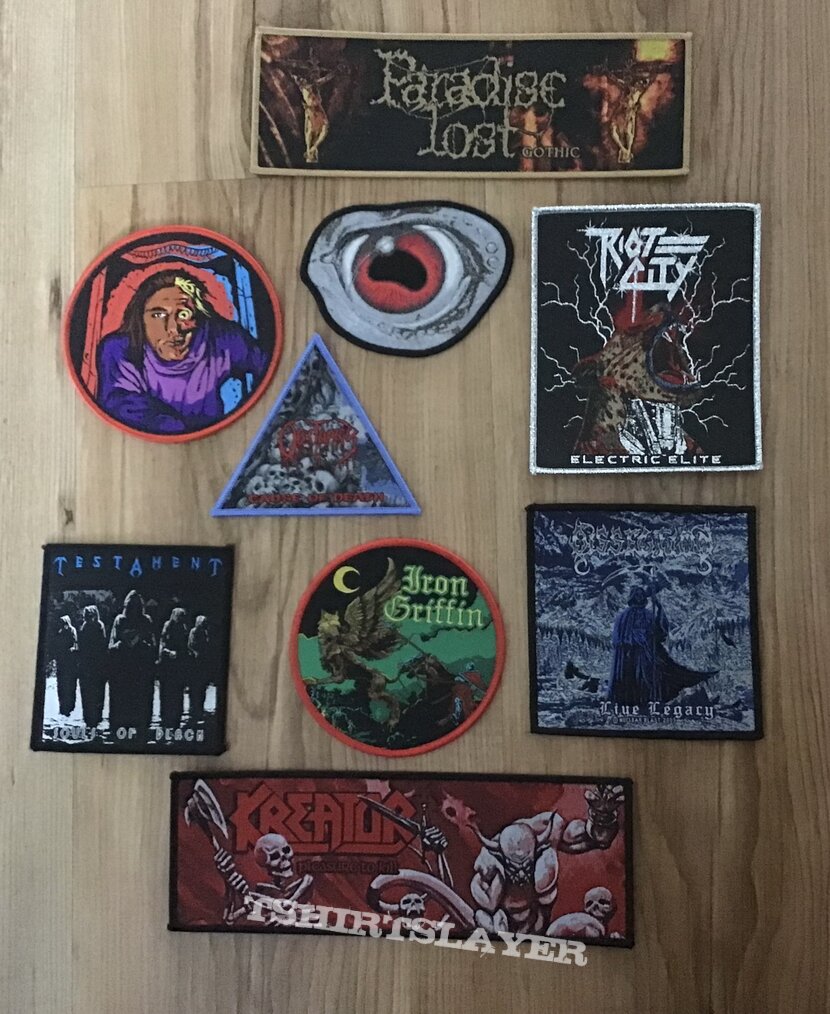 Paradise Lost, Kreator, Testament, Obituary, death, Riot City, Iron Griffin Patches