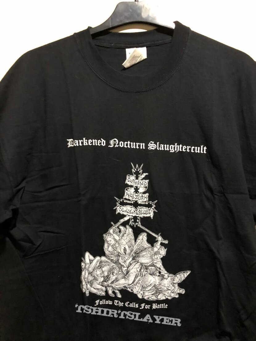 Darkened Nocturn Slaughtercult - Follow the Calls for Battle - Original T-Shirt from 2001