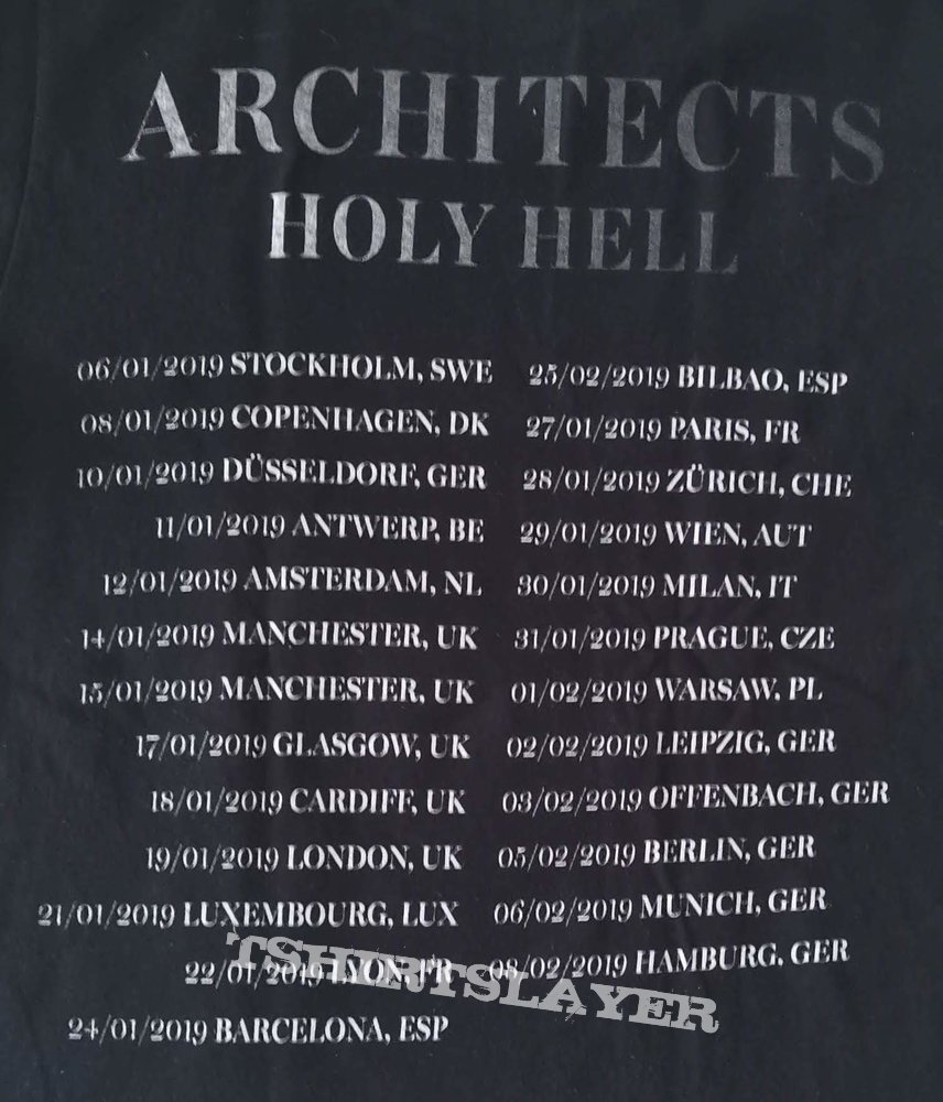 Architects Holy Hell tour 2019 Tshirt | TShirtSlayer TShirt and  BattleJacket Gallery