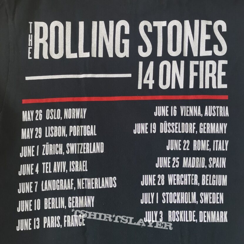 The Rolling Stones On fire 2014 Tour Tshirt