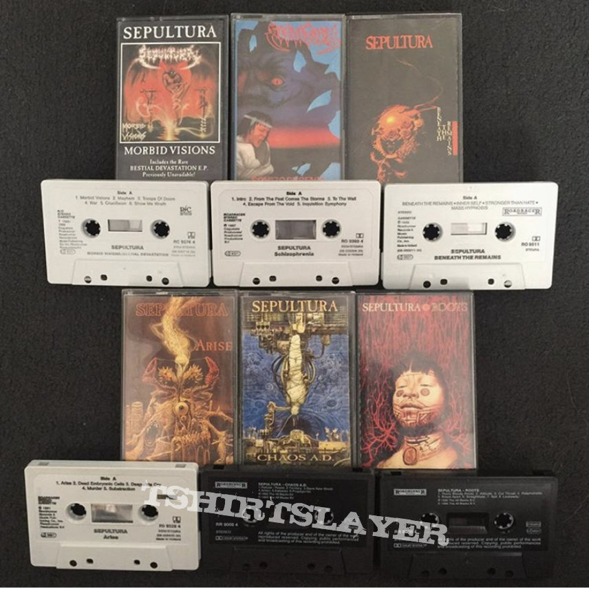 Sepultura cassette tapes 1986-1996 Sepultura cassette tapes 1986-1996