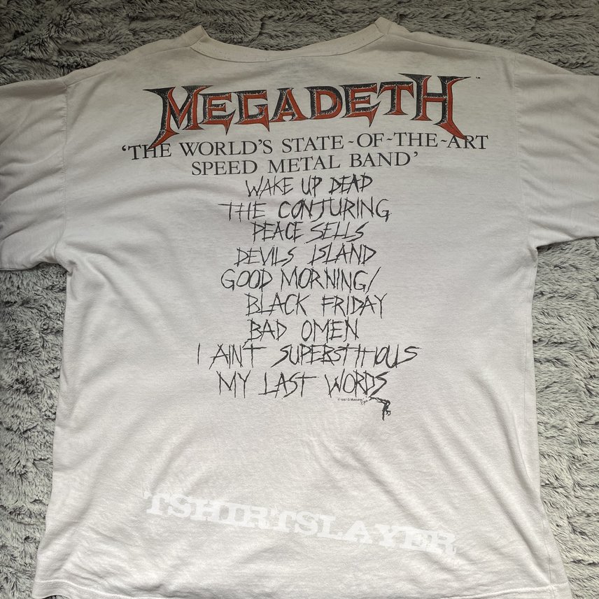Megadeth peace sells but who’s buying 1987 shirt 