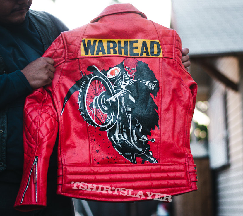 Warhead red leather jacket