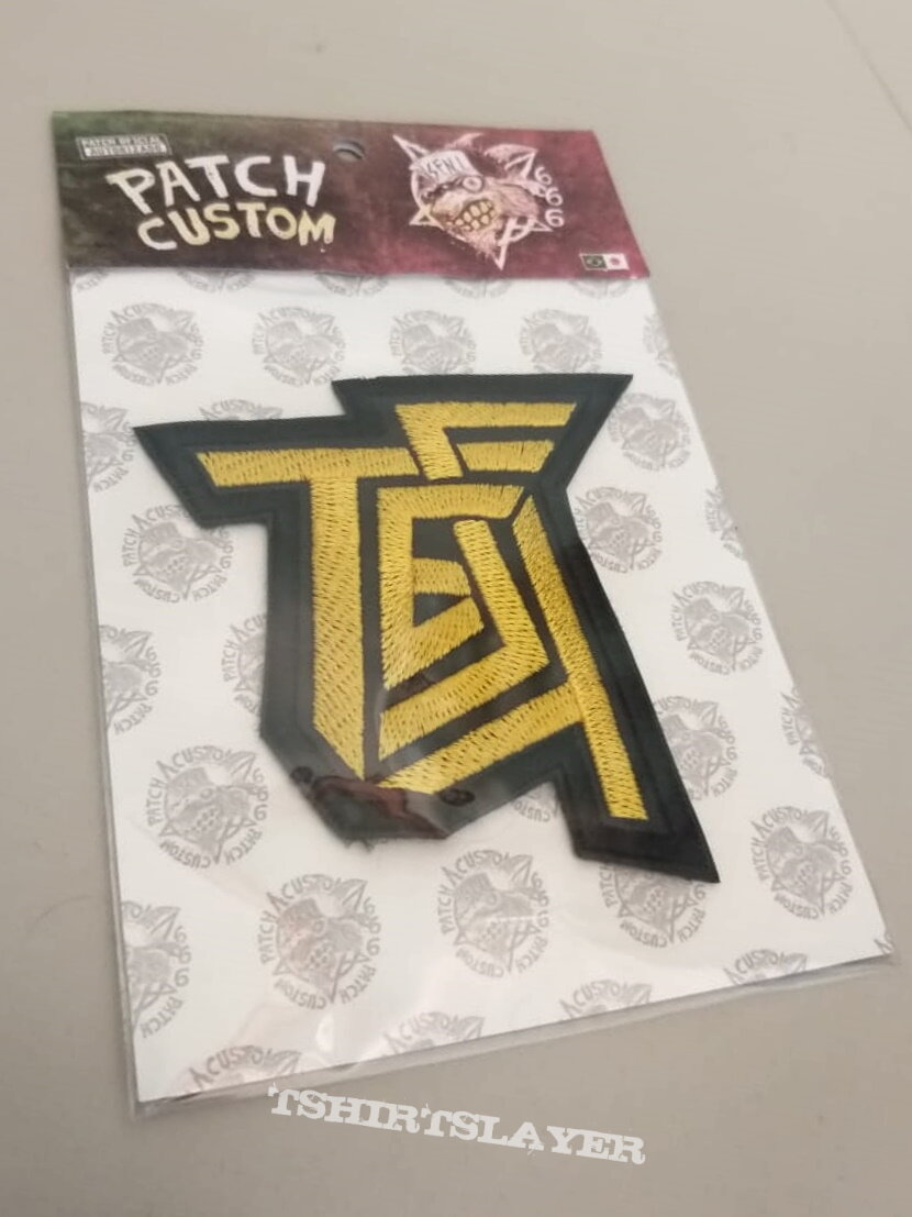 Test Patch Custom Leather Embroidered Yellow Logo Patch