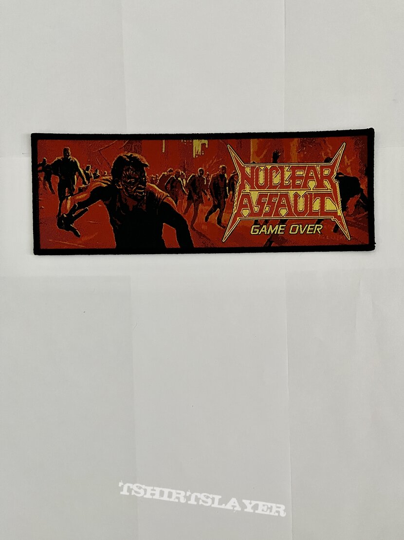 NUCLEAR ASSAULT Game Over - Black Border Woven Strip Patch