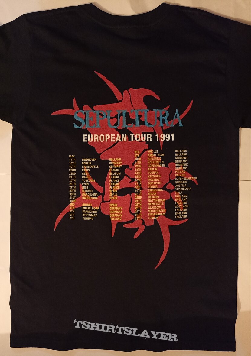 Sepultura Arise tour t shirt