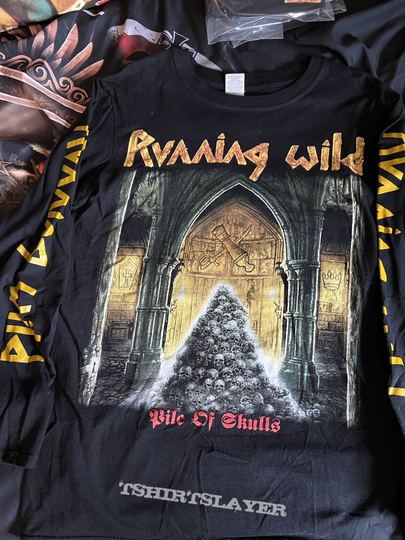 Running Wild - Pile of Skulls long sleeve | TShirtSlayer TShirt and  BattleJacket Gallery