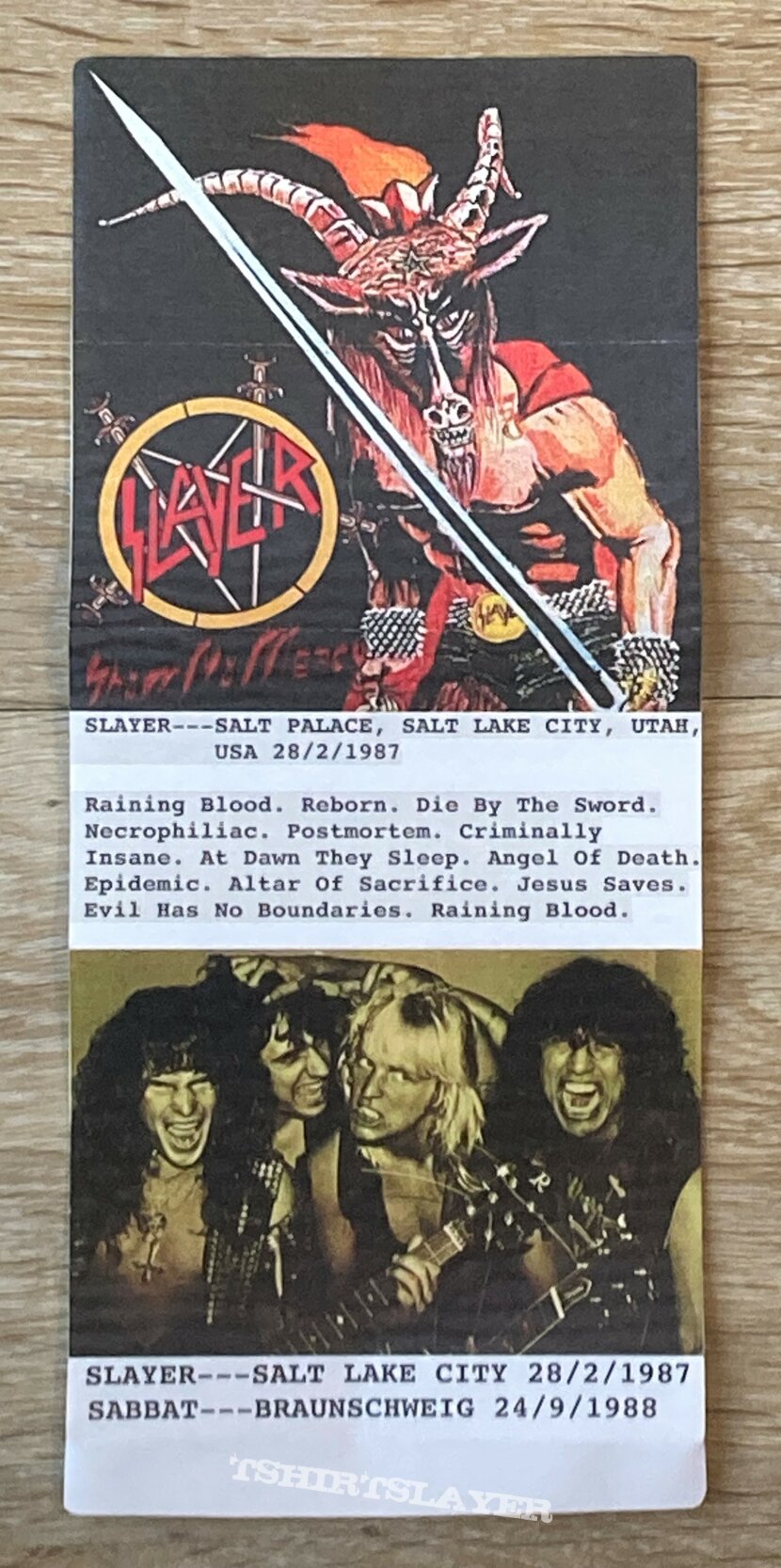 Sabbat (UK) / Slayer - unofficial split live tape 1987/88