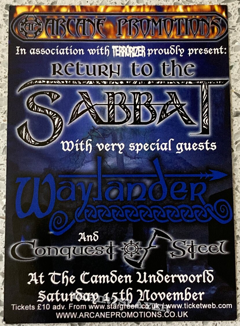Sabbat (UK) Return To The Sabbat - gig flyer from Camden Underworld 2003