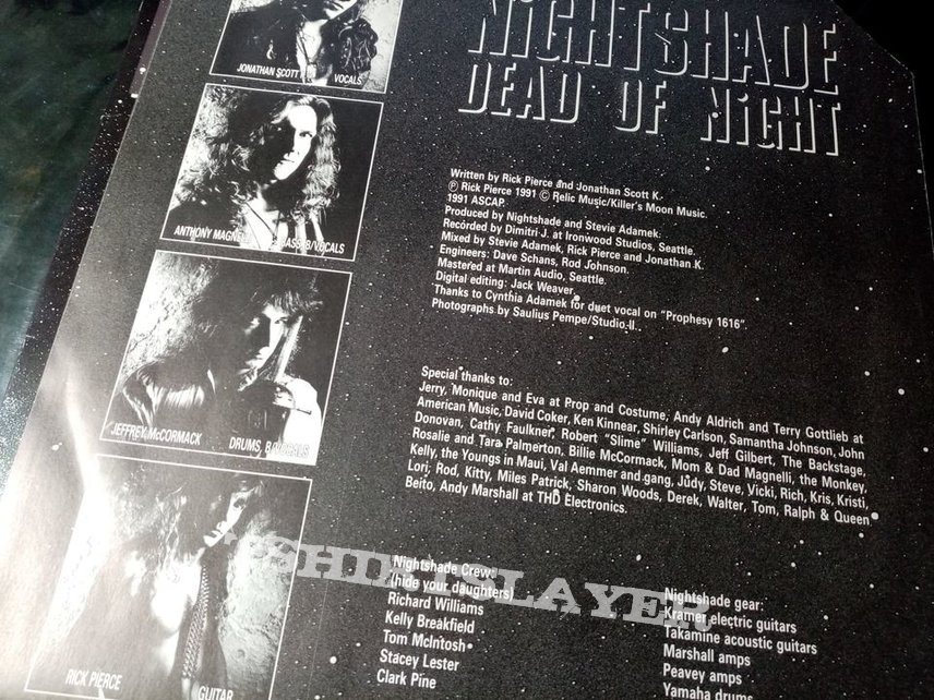 Nightshade - Dead Of Night 12&#039;&#039; Vinyl 1991 SIGNED