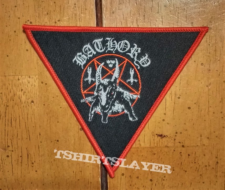 Bathory Triangle Red Border Woven Patch