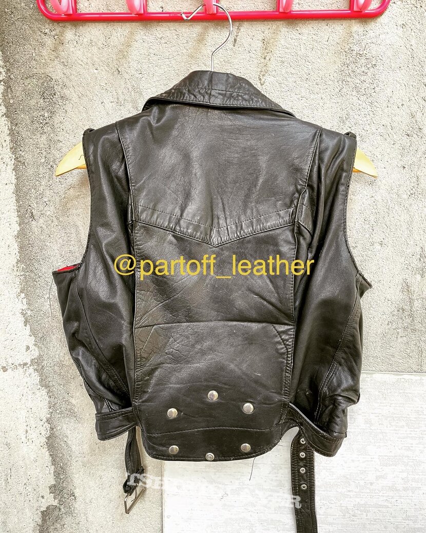 Petroff style vest leather jacket xs