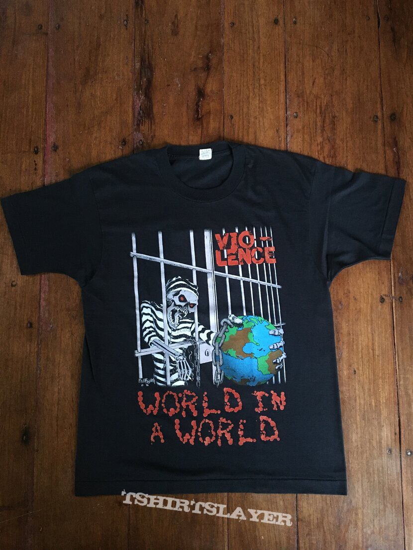 1990 Vio-lence World In A World Torture Tactics Banned Tour Shirt