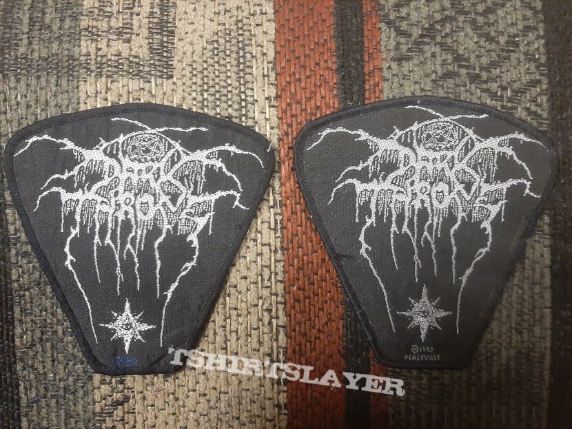 Darkthrone peaceville logo patches blue and white copyright 