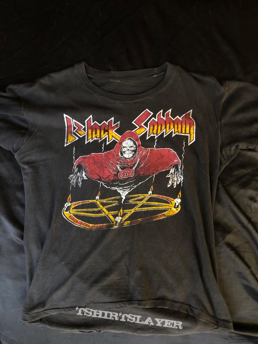 Gute Qualität 1978 Black Sabbath US Tour and Gallery BattleJacket TShirtSlayer Shirt TShirt 