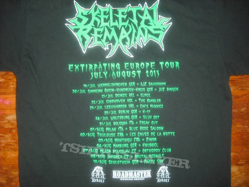 Skeletal Remains Tourshirt 2013