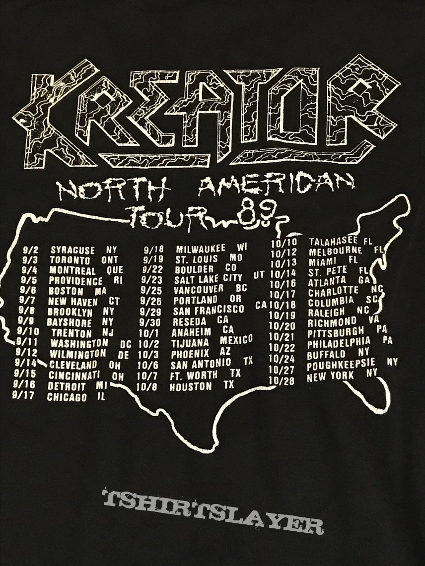 Kreator - Extreme Aggression North American Tour 89 shirt ...