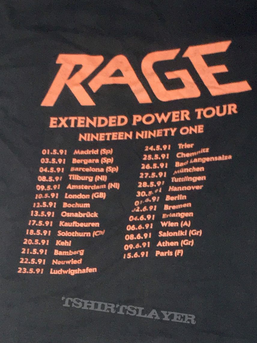 Rage - Extended Power Tour 1991 Shirt