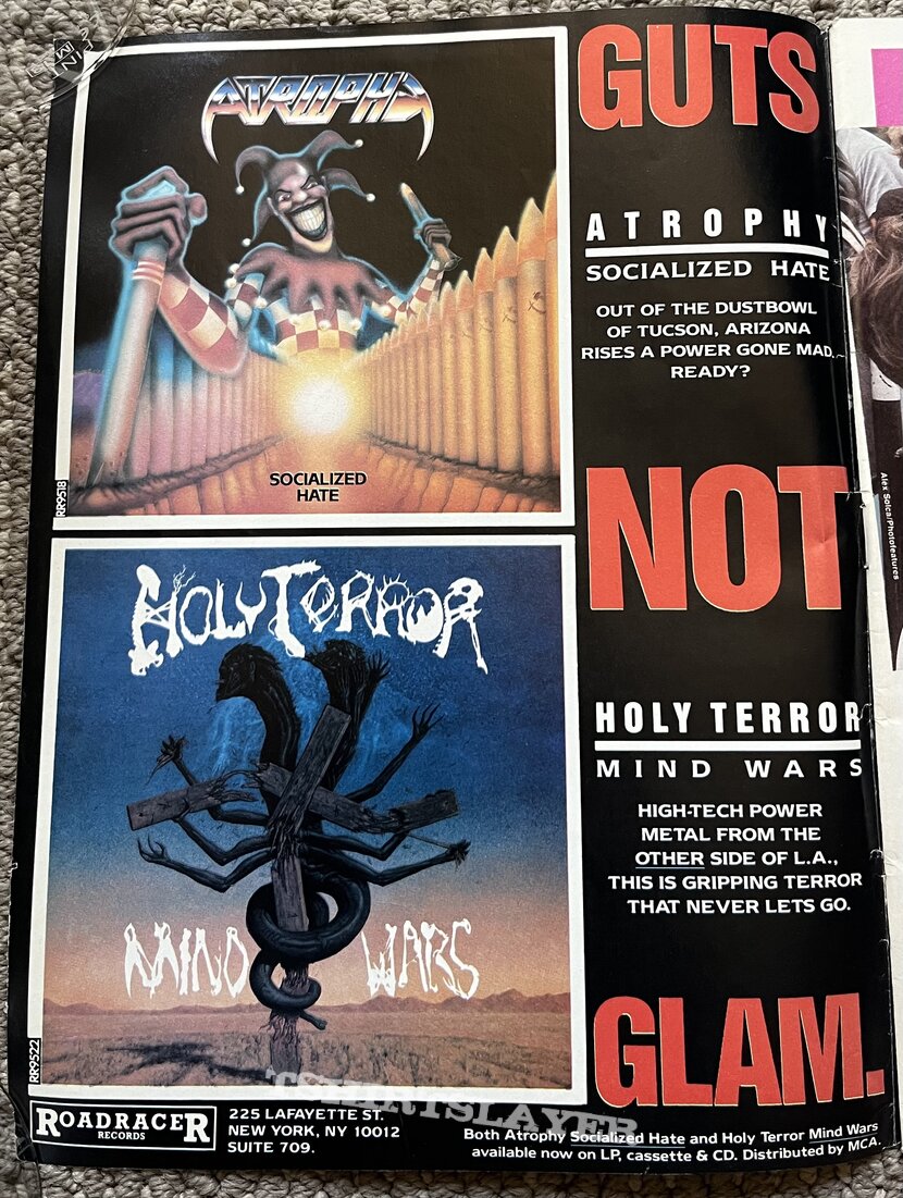 Holy Terror - Mind Wars - Promo Flat + Ads + Pin-ups