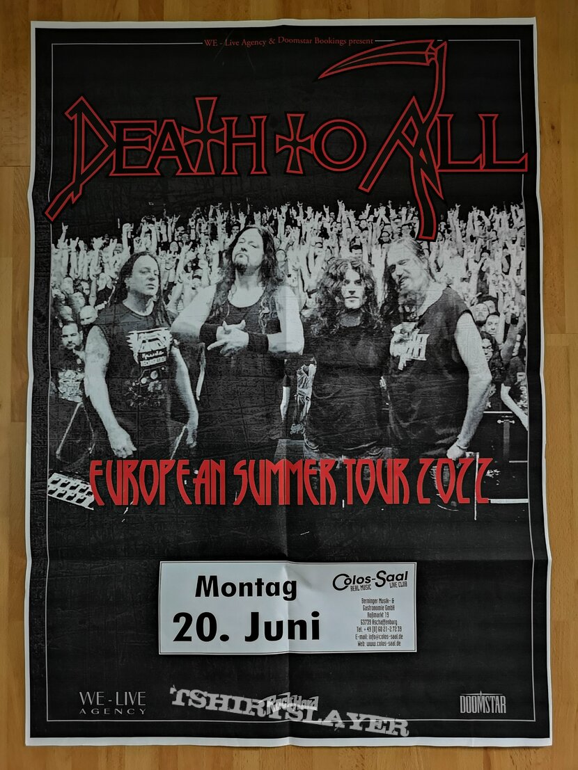 Death To All Tour Plakat 20.06.2022 Aschaffenburg /Germany 