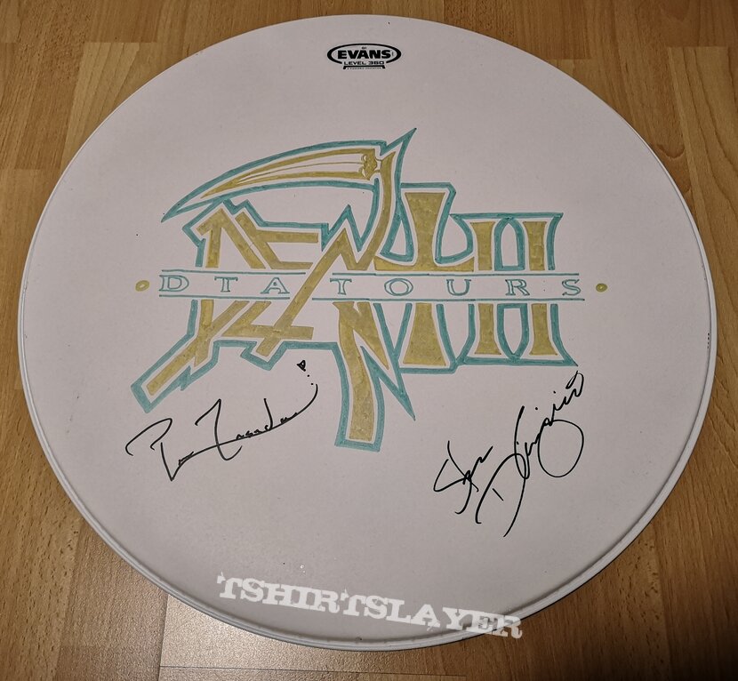 Death To All Drumhead singed by Steve DiGiorgio and Paul Masvidal 