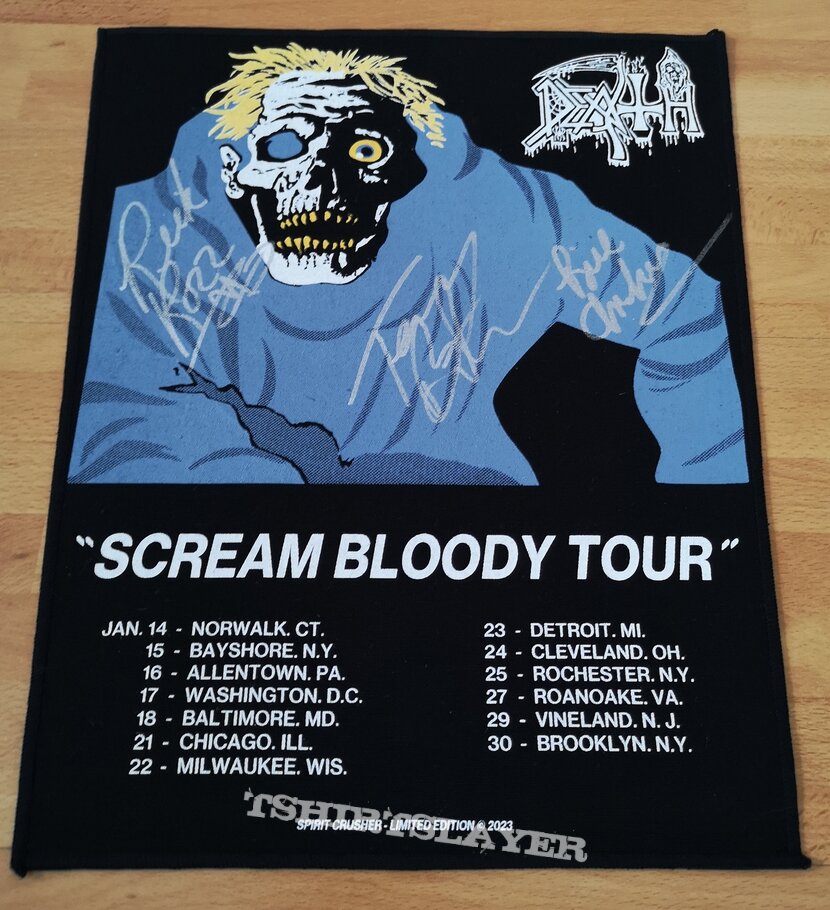 Death - Scream Bloody Gore Tour Backpatch Singed By Rick Rozz, Terry Butler and Bill Andrews 