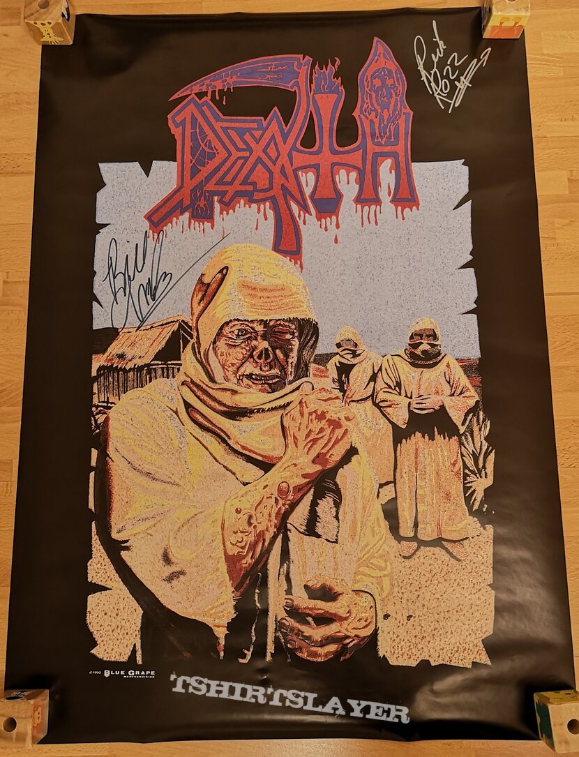 Death - Leprosy Original Poster singed by Rick Rozz DeLillo and Bill Andrews 