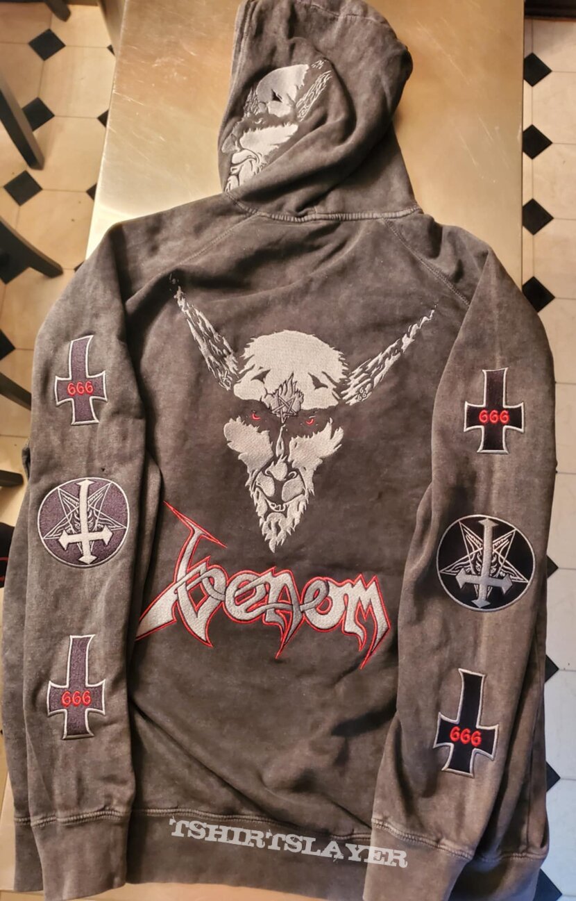 Venom Black metal embroidered hoodie