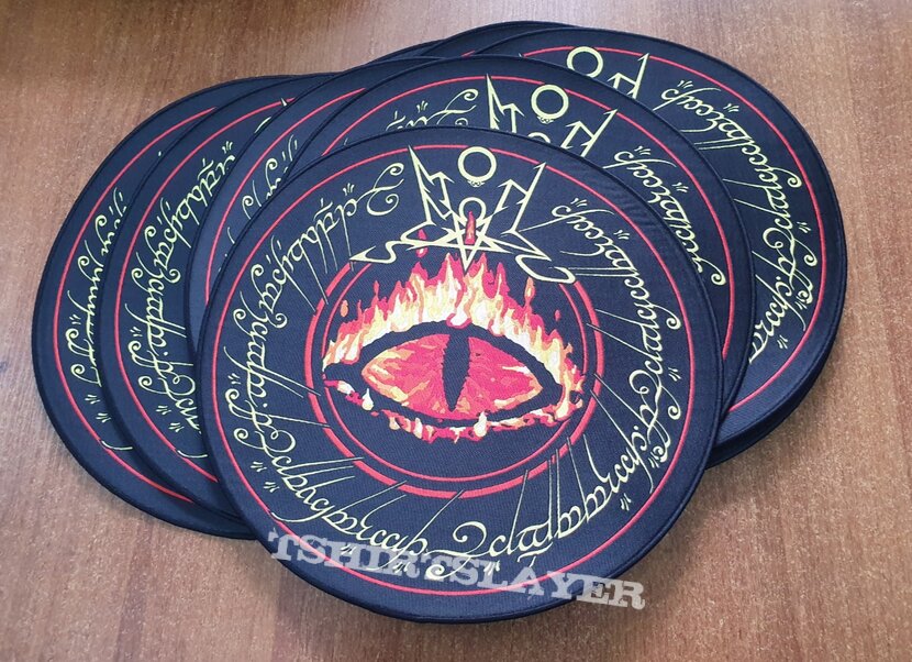 Woven backpatch summoning evil eye