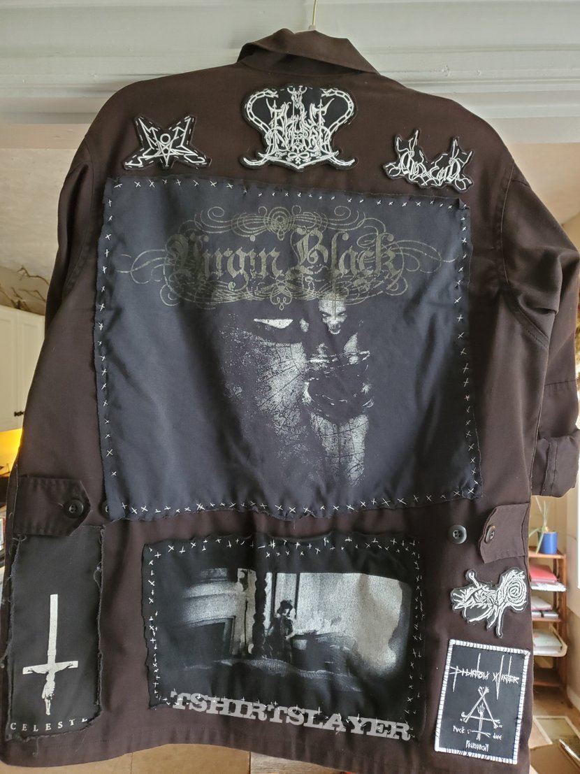 Chelsea Wolfe first jacket, mostly finished, black and doom mostly, a few non-metal bands for flavor.