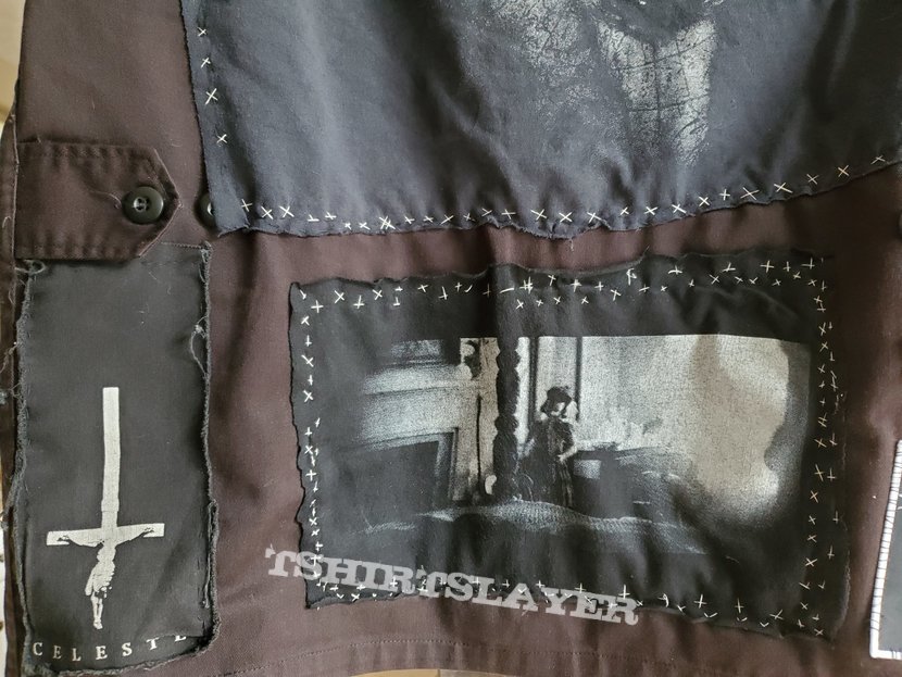 Chelsea Wolfe first jacket, mostly finished, black and doom mostly, a few non-metal bands for flavor.