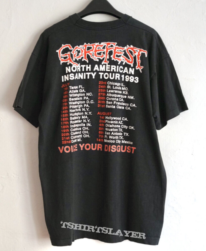 Gorefest - North American Insanity Tour | TShirtSlayer TShirt and ...