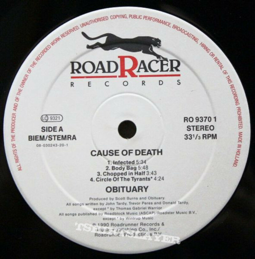 Obituary Cause of death 