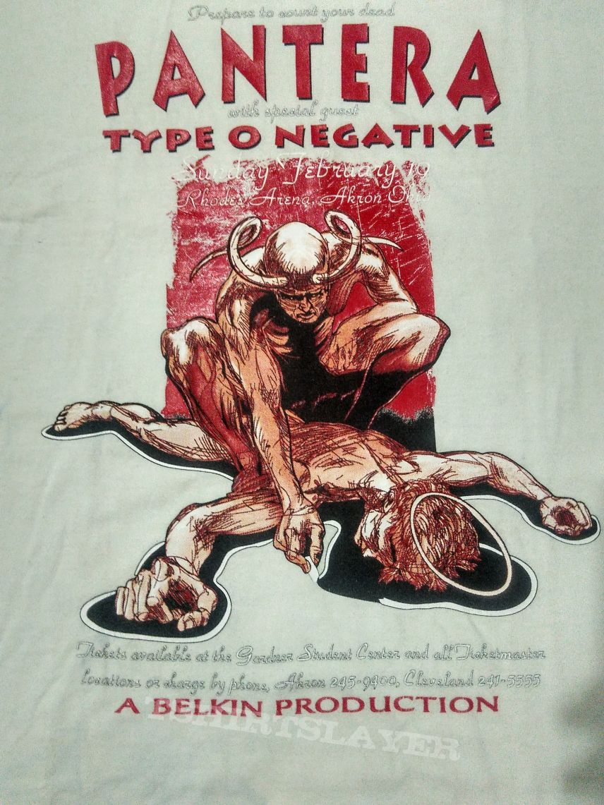 PANTERA ft. TYPE O NEGATIVE tour 1995 Ohio US shortsleeve shirt