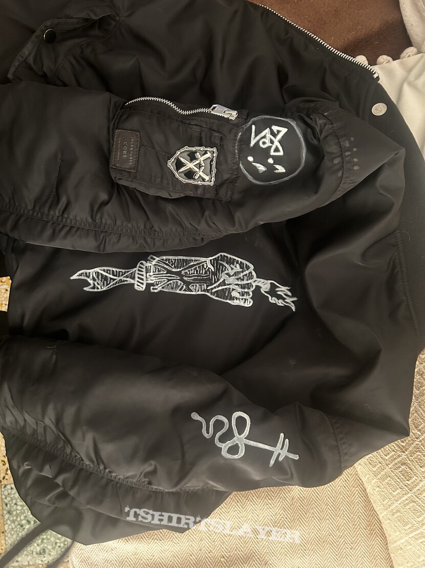 Les Légions Noires Painted bomber jacket