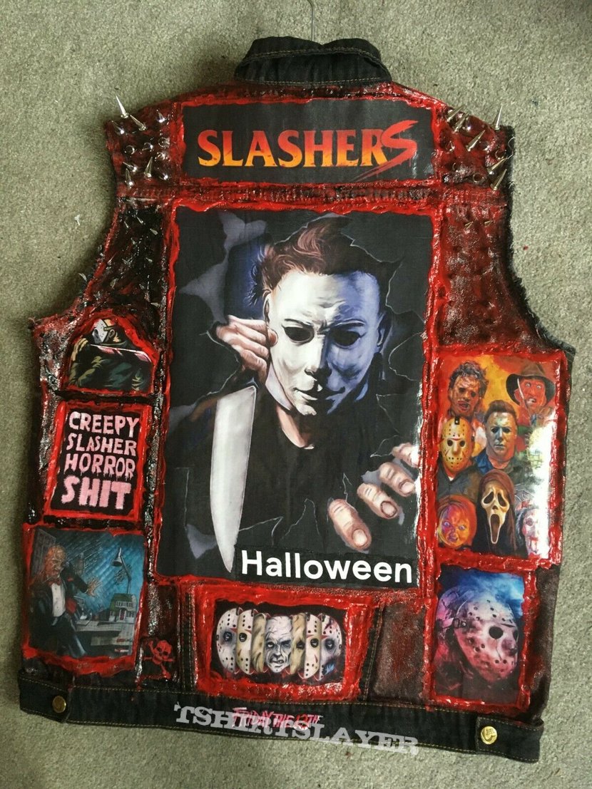 Horror Icons Men&#039;s Customized Horror Slasher Denim Waistcoat Jackets Size L