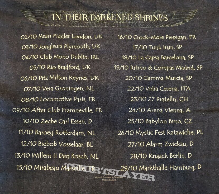 NILE In Their Darkened Shrines Tour TS 2002