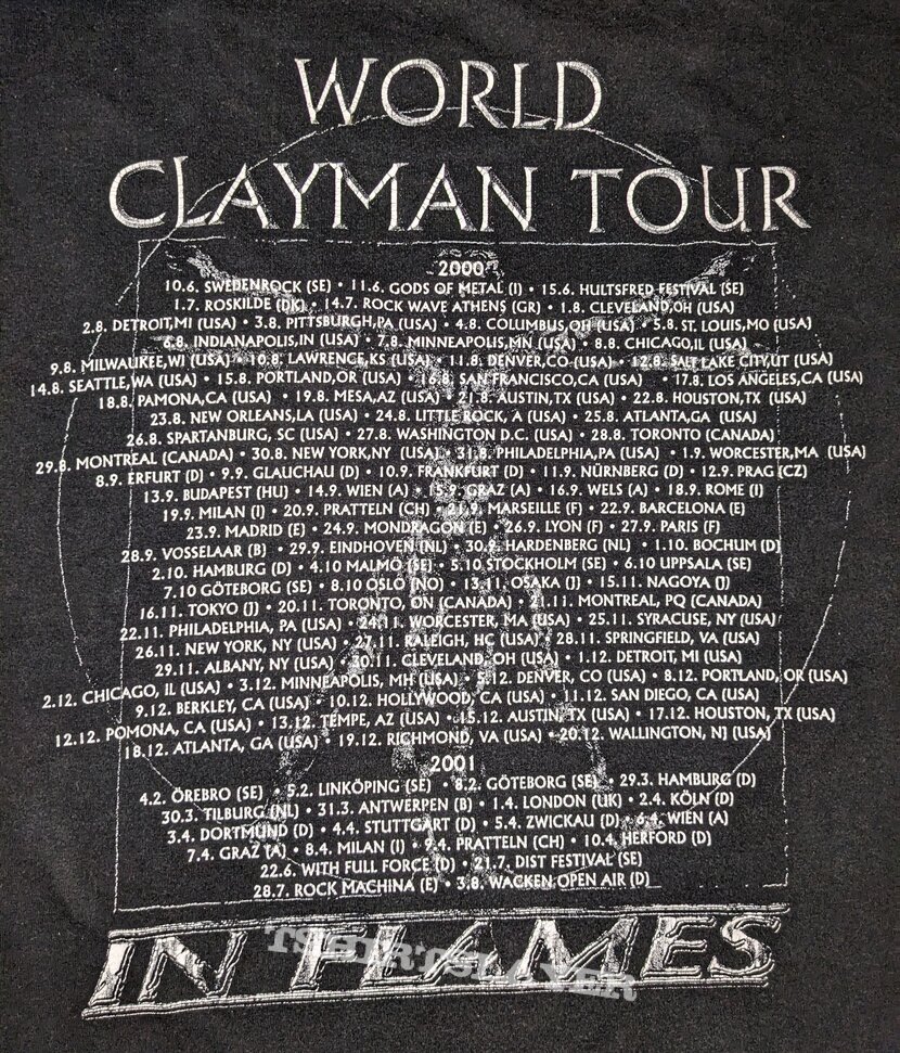 IN FLAMES Clayman World Tour LS 2000