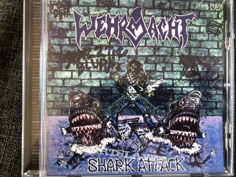 Various versions of Wehrmacht’s Shark Attack album