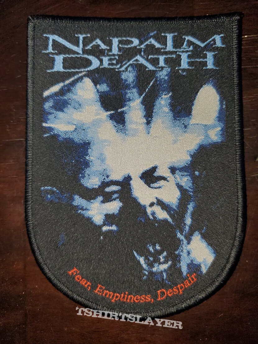 Napalm Death Fear exclusive tour patch