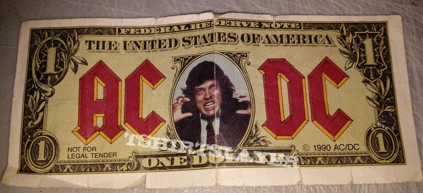 fordelagtige brysomme Procent AC/DC Money Talks dollar bill from video shoot | TShirtSlayer TShirt and  BattleJacket Gallery