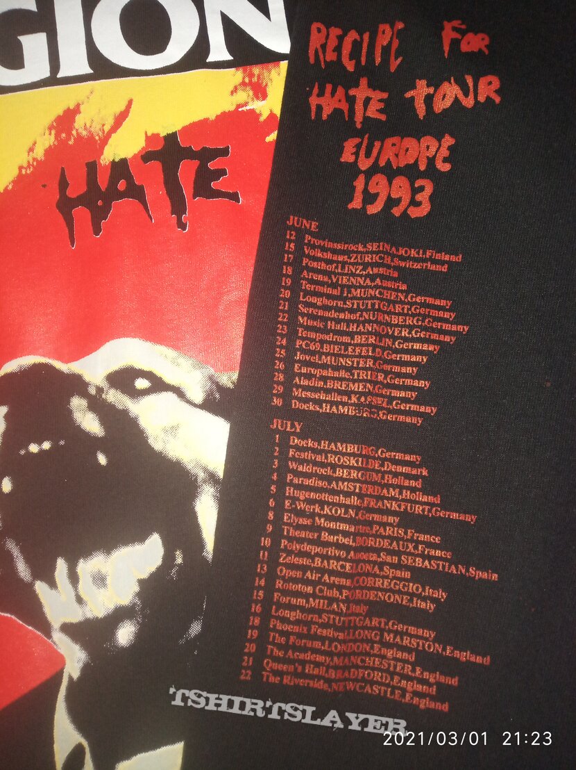 BAD RELIGION recipe for hate tour europe 1993