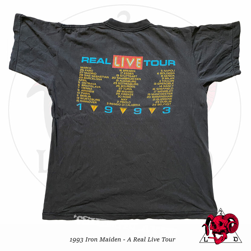 ©1993 Iron Maiden -  &quot;A Real Live One&quot; Shirt V1