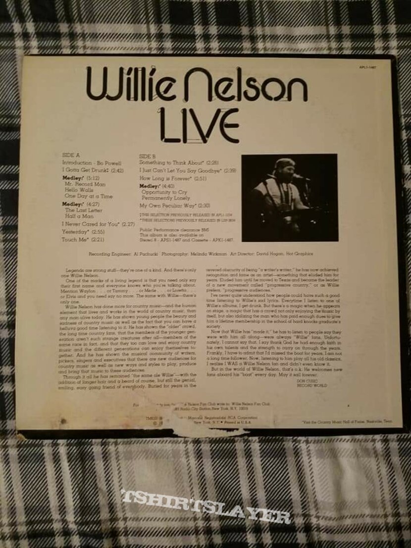 Willie Nelson &quot;Live : I Gotta Get Drunk&quot; Vinyl LP 1976