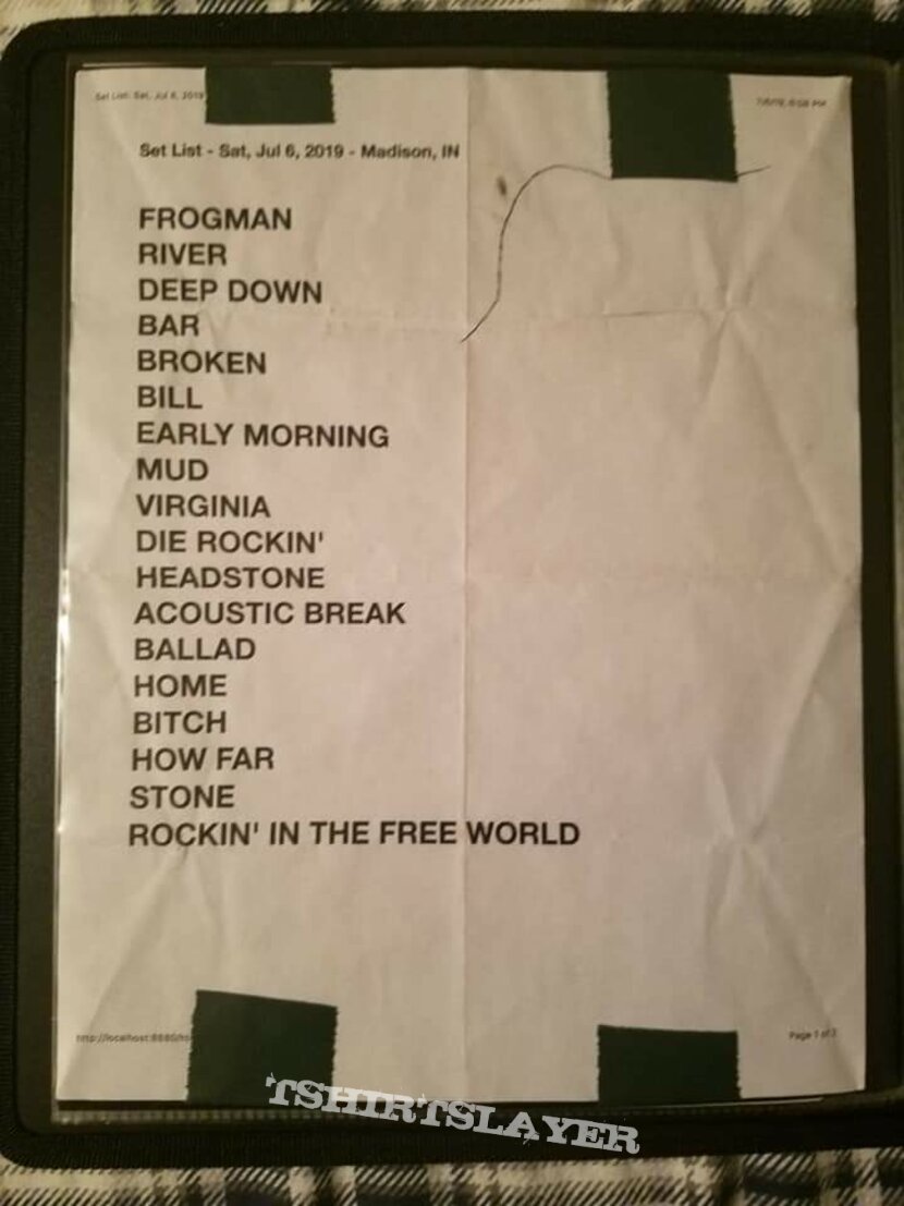 Whiskey Myers &quot;Stage Used Setlist&quot; July 6, 2019
