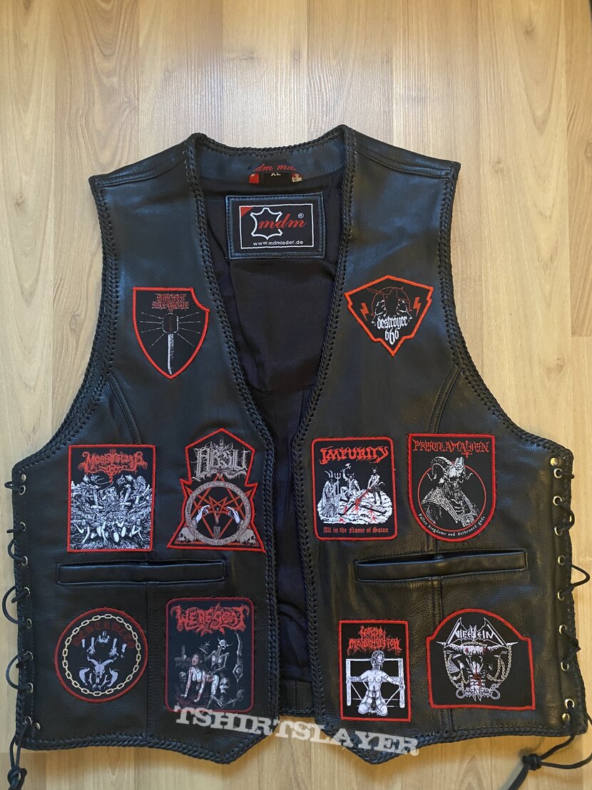 ARCHGOAT Black ‘n‘ red black/death war metal leather vest 