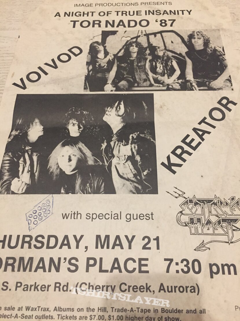 Voi  Vod Voi Vod Kreator Satans Host 1987 Gig Poster