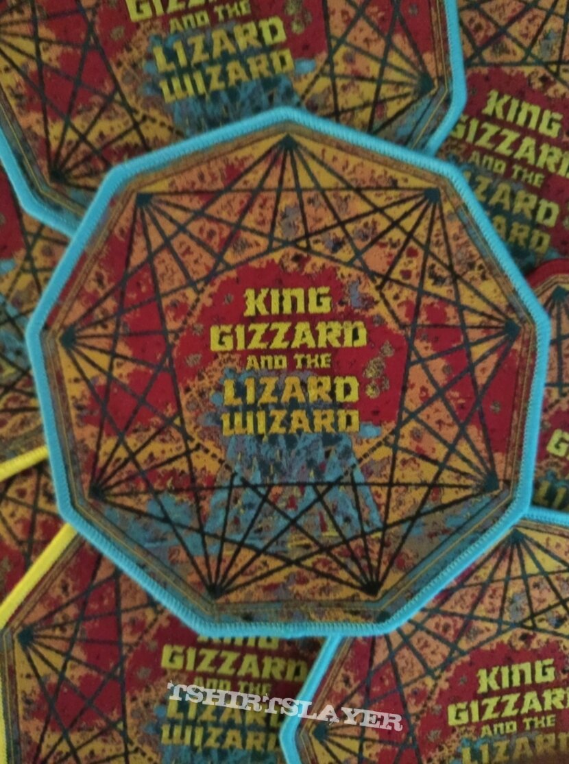 King Gizzard And The Lizard Wizard - Nonagon Infinity woven patch light blue border King Gizzard And The Lizard Wizard - Nonagon Infinity woven patch light blue border
